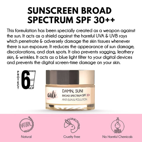 Auli Damn Sun Lightweight Sunscreen With Spf 30+ 60g